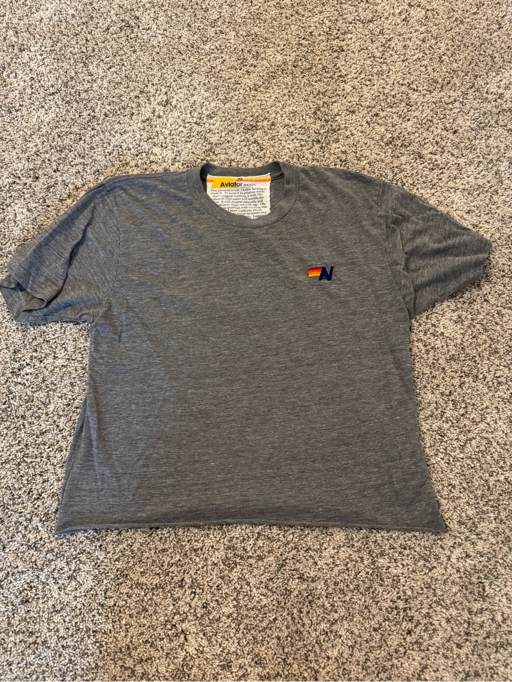 Aviator Nation Womebs Gray Short Sleeve Logo T-Shirt